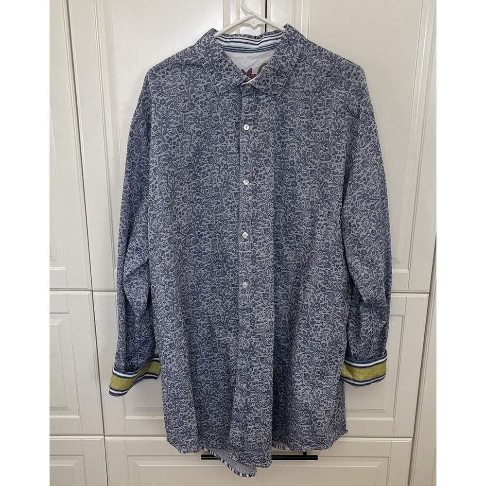 Robert Graham RG Floral Flower Shirt Multicolor Sz 2XLg Blemish on shirt